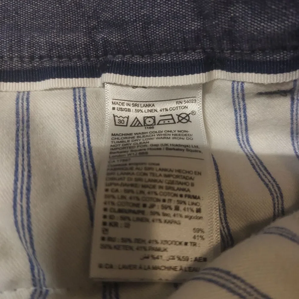 Banana Republic Aiden Shorts Size 30 Blue Linen